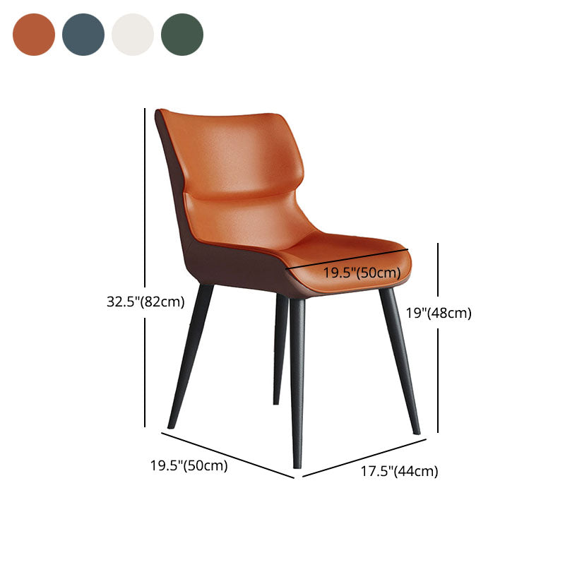PU Leather Dining Chairs Industrial Style Arm Wingback Parsons Chair for Home