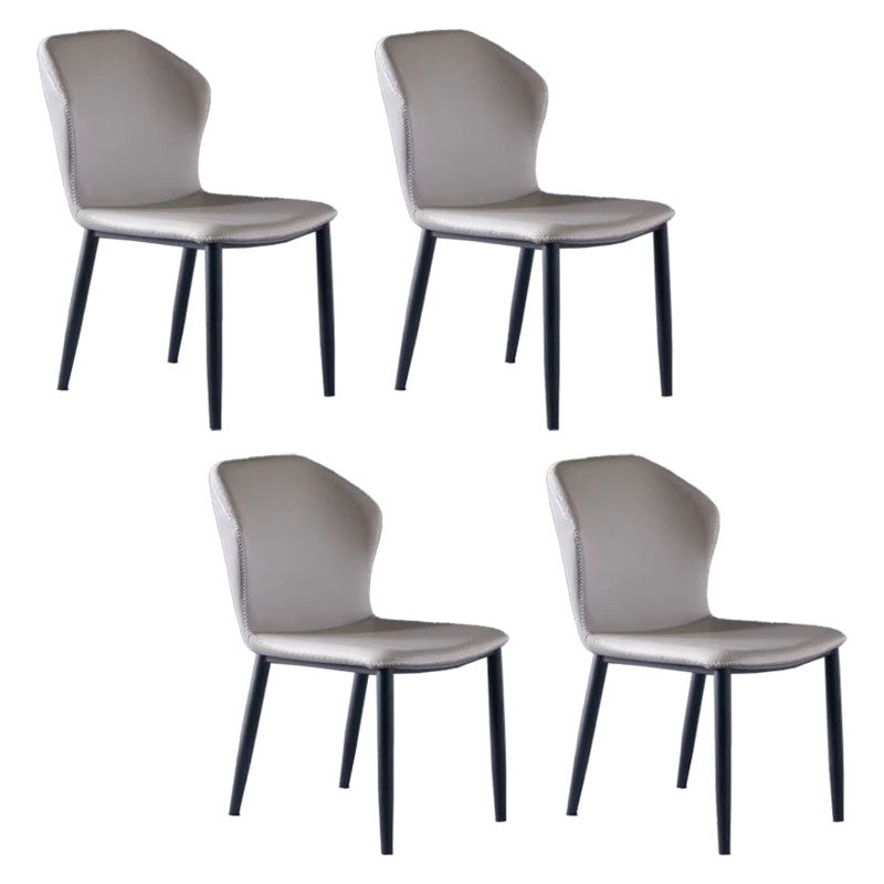 Industrial Faux Leather Dining Chairs Armless Wingback Parsons Chair