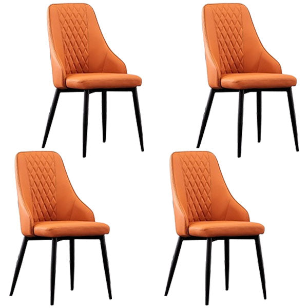 Modern Dining Parsons Chair Armless Chairs with Metal Legs for Kitchen