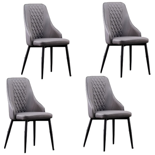 Modern Dining Parsons Chair Armless Chairs with Metal Legs for Kitchen