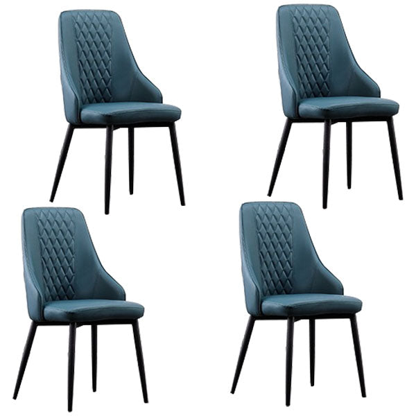 Modern Dining Parsons Chair Armless Chairs with Metal Legs for Kitchen