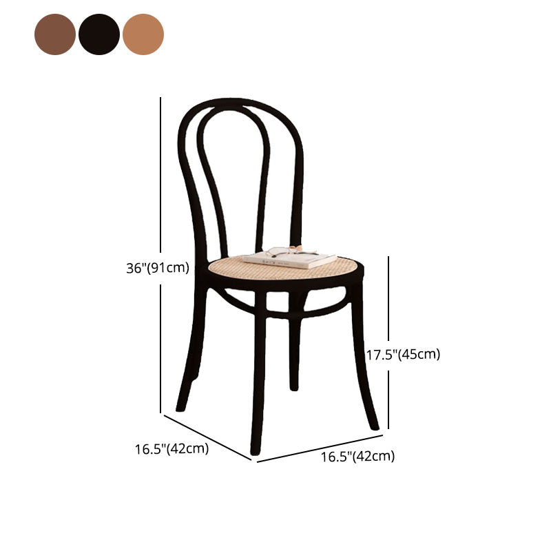 Modern Style Dining Chair Armless Chairs with Wooden Legs for Kitchen