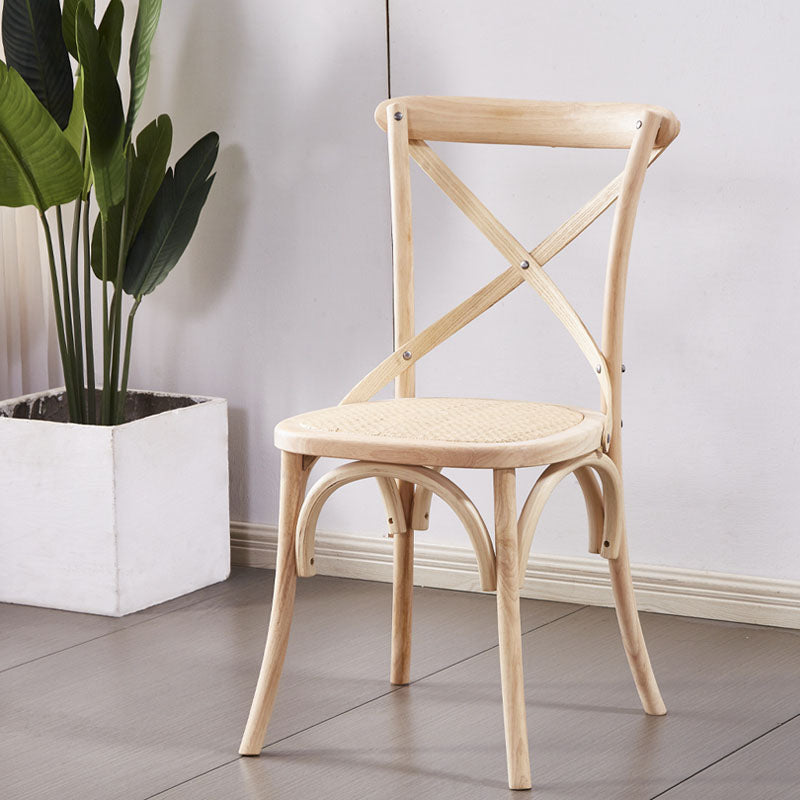 Cross Back Side Chair Traditional Wood Dining Kitchen Room Chair