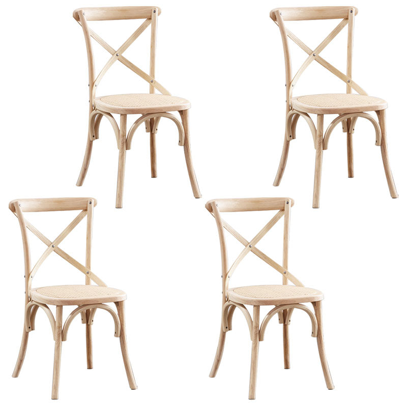 Cross Back Side Chair Traditional Wood Dining Kitchen Room Chair