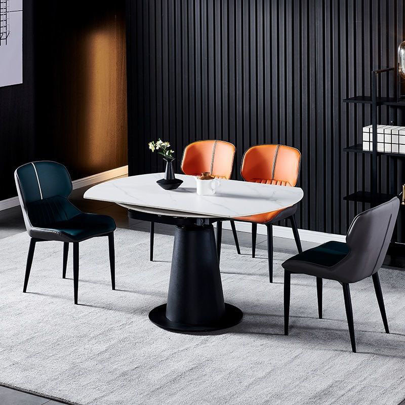 Contemporary Dining Chair Arm Chair with Metal Legs for Kitchen