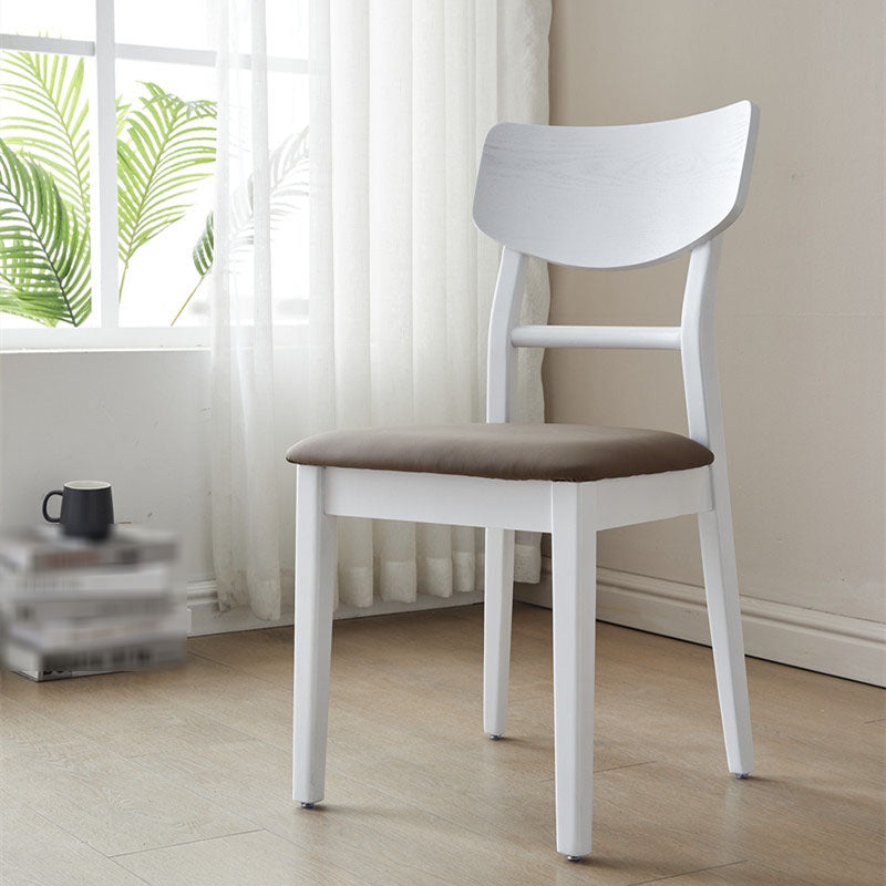 Scandinavian Leather Dining Chairs for Home Open Back Side Chair