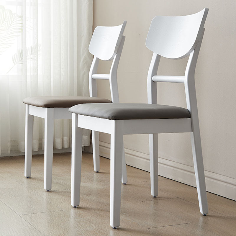 Scandinavian Leather Dining Chairs for Home Open Back Side Chair