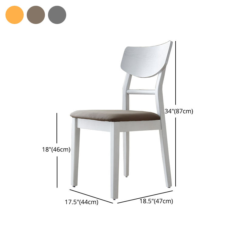 Scandinavian Leather Dining Chairs for Home Open Back Side Chair