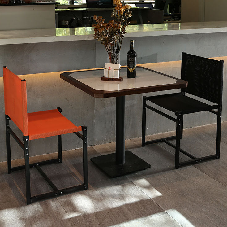 Contemporary Dining Chair Armless Chair with Metal Legs for Kitchen