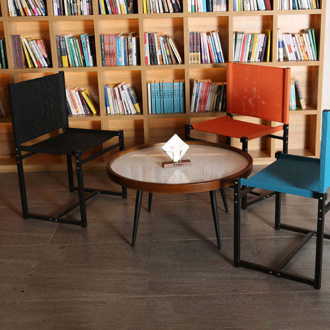 Contemporary Dining Chair Armless Chair with Metal Legs for Kitchen