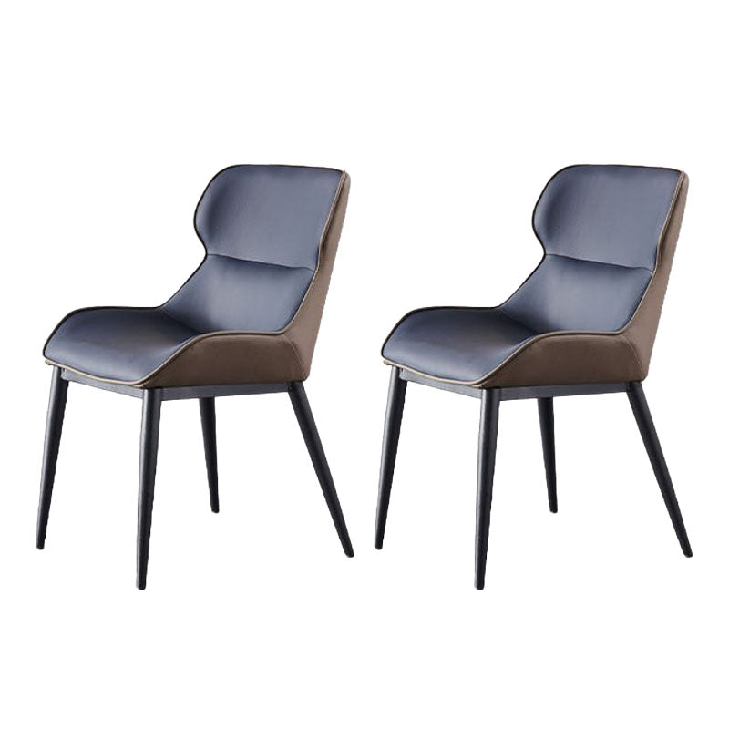 Arm Wingback Side Chair Industrial Style Faux Leather Dining Chairs