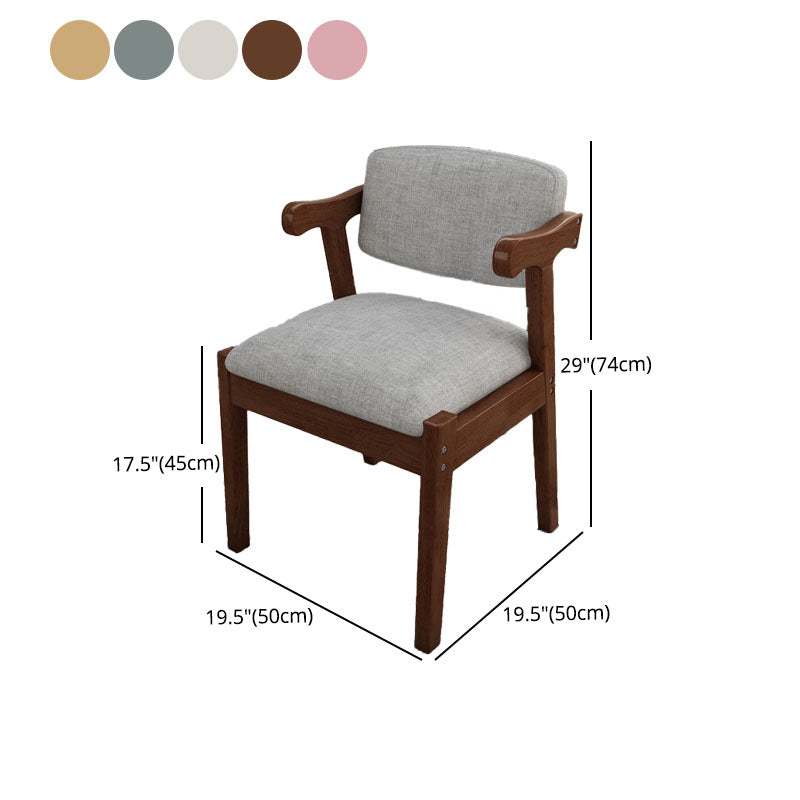 Contemporary Dining Chair Arm Chair with Wooden Legs for Kitchen