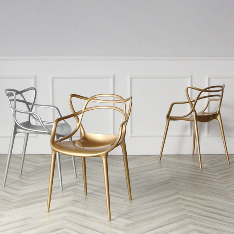 Scandinavian Style Open Back Side Chair for Home Plastic Side Chair