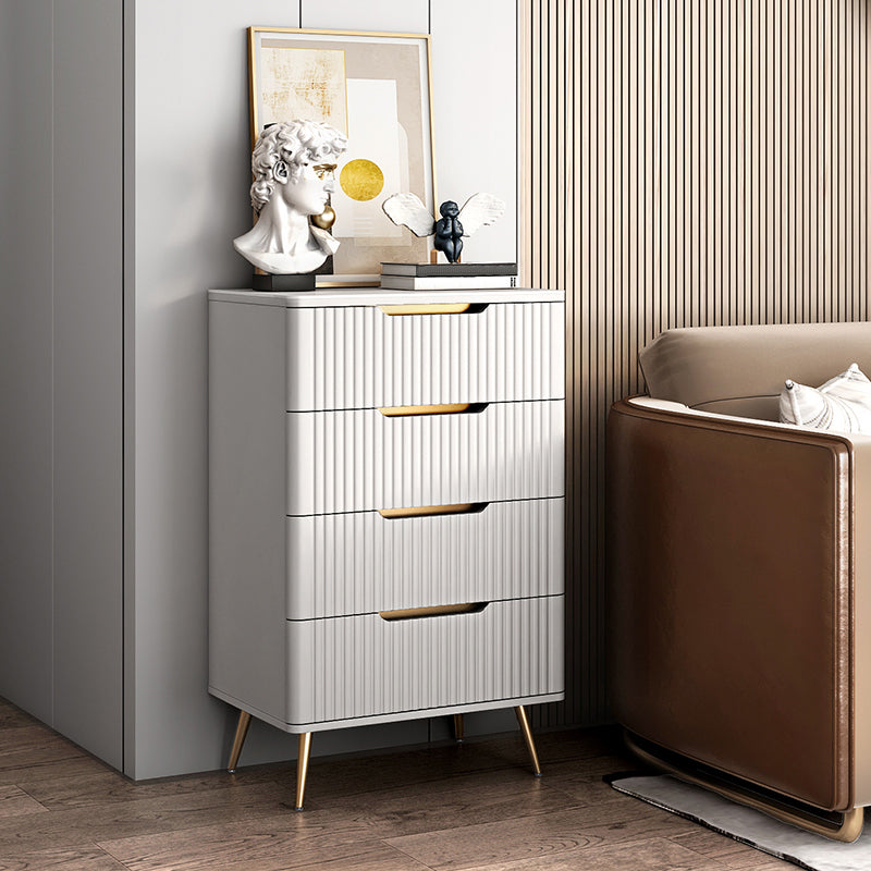 Modern Engineered Wood Credenza Stone Countertop Buffet Table with Drawer for Living Room