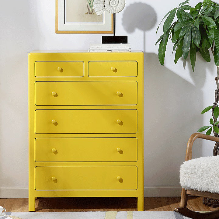 Modern Engineered Wood Buffet Sideboard 43.5"H 6-Drawer Dining Room Buffet Server