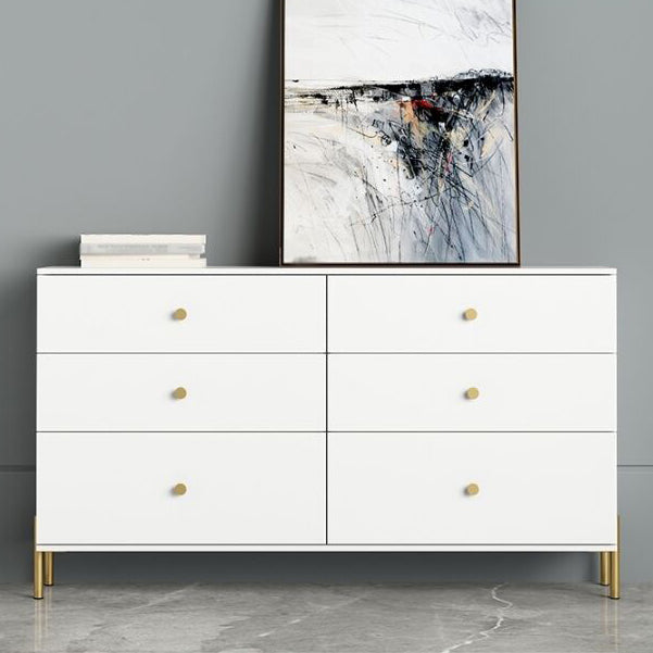 Modern Engineered Wood Sideboard Simple White Buffet Table with Drawer for Dining Room