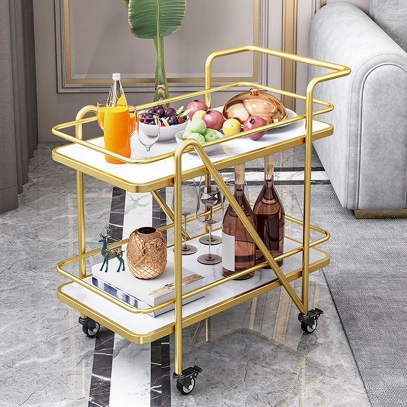 29.92" High Rolling Modern Prep Table Stone Prep Table for Dining Room