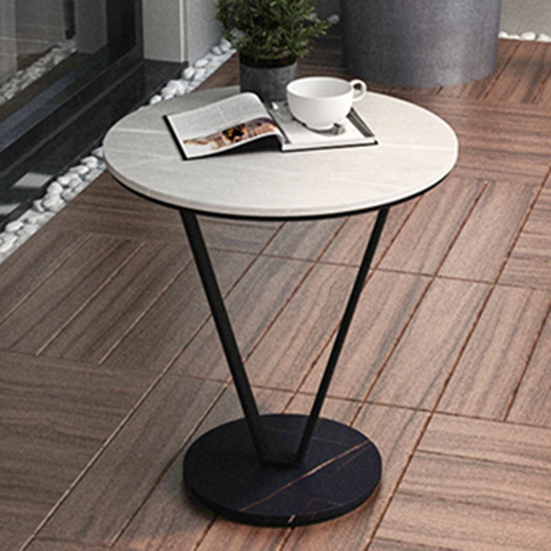 Minimalist Round Side End Table Abstract Slate Sofa Corner Table