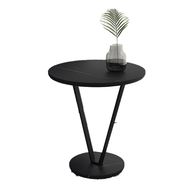 Minimalist Round Side End Table Abstract Slate Sofa Corner Table