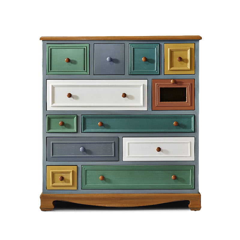 3.3"/55.9" Tall Wooden Chest, Rectangle Accent Cabinet with Drawers