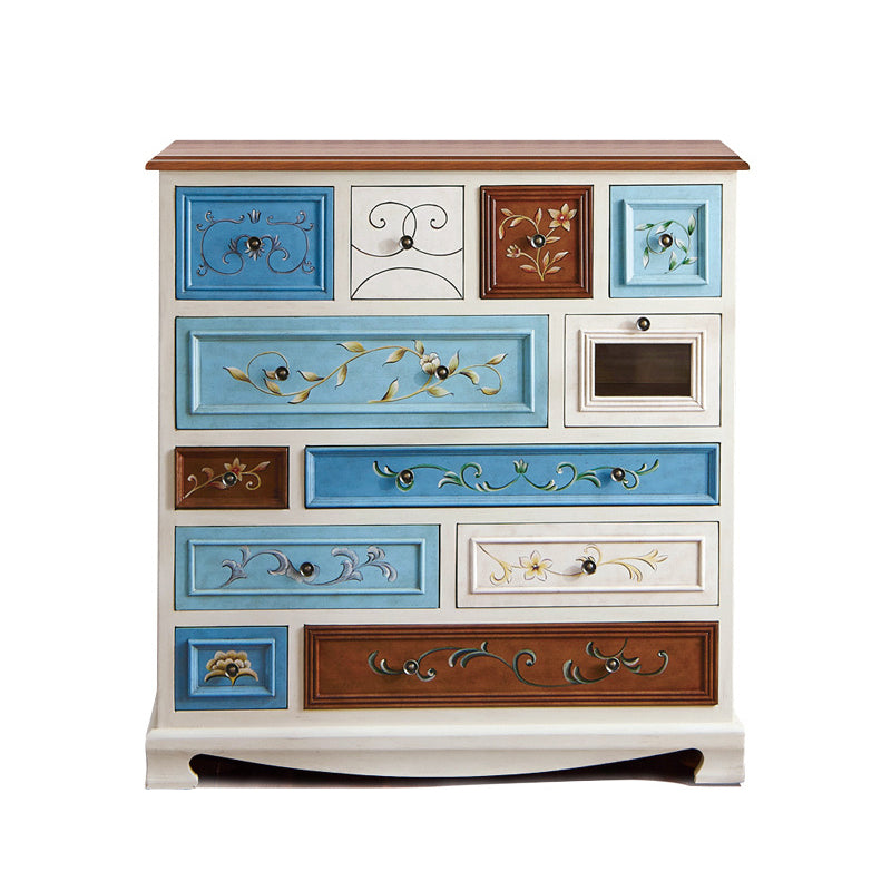 3.3"/55.9" Tall Wooden Chest, Rectangle Accent Cabinet with Drawers