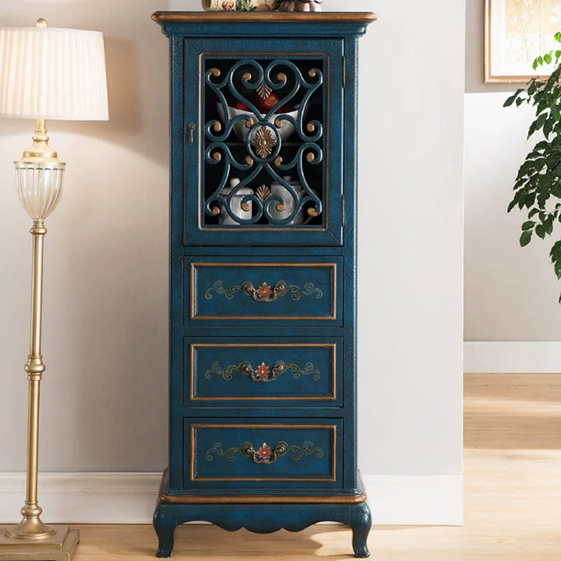 47.24"/61.02" Tall 1- Door Wooden Cabinet, Rectangle Accent Cabinet with Drawers
