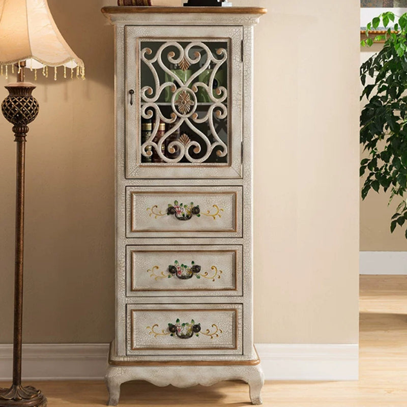 47.24"/61.02" Tall 1- Door Wooden Cabinet, Rectangle Accent Cabinet with Drawers