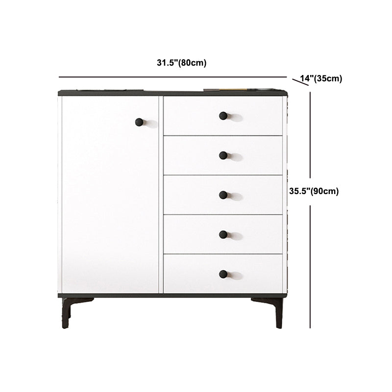 Contemporary 35.43'"Tall Wooden Chest, Rectangle Accent Cabinet with Drawers