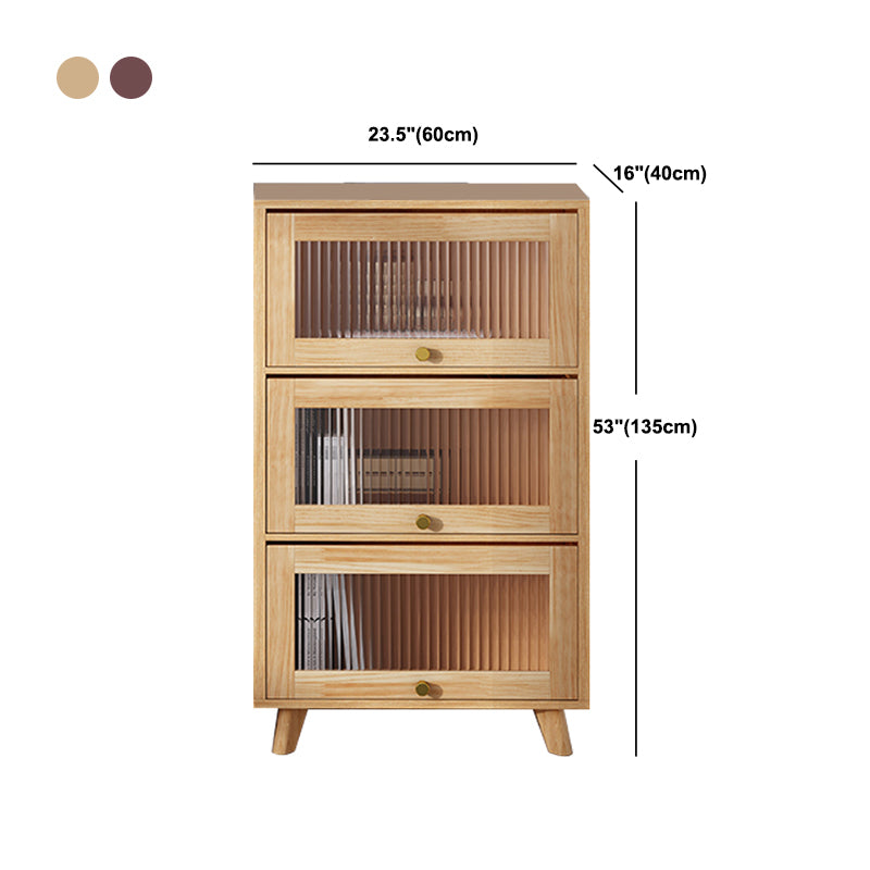 Contemporary Brown / Natural Wooden Cabinet, Rectangle Accent Cabinet