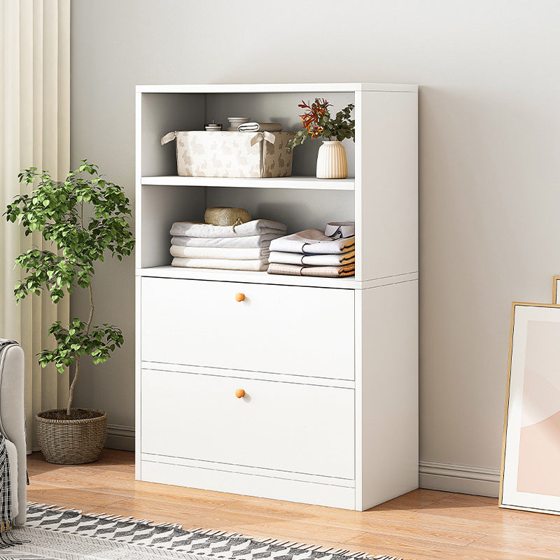 13.77" Wide Modern Wood Accent Chest with Drawers and 1 Shelf