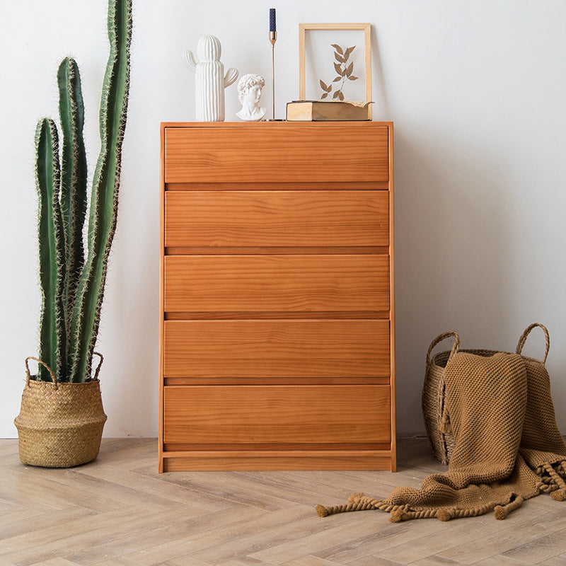 Rectangle Pine Accent Chest with Drawers Modern Chest 27.56" L