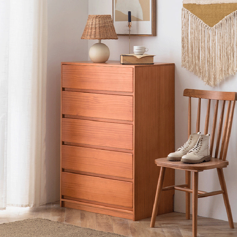 Rectangle Pine Accent Chest with Drawers Modern Chest 27.56" L
