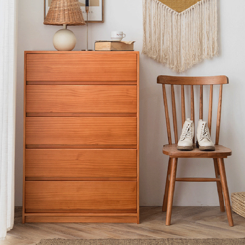 Rectangle Pine Accent Chest with Drawers Modern Chest 27.56" L