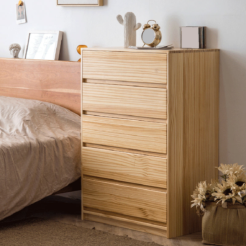 Rectangle Pine Accent Chest with Drawers Modern Chest 27.56" L