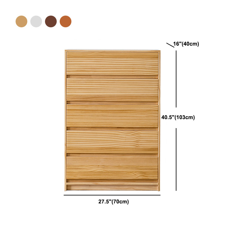 Rectangle Pine Accent Chest with Drawers Modern Chest 27.56" L
