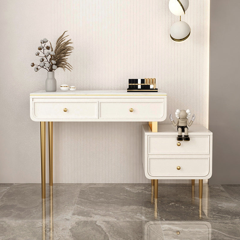 Glam Slate Top Make-up Vanity 4 Drawer Vanity Desk for Bedroom