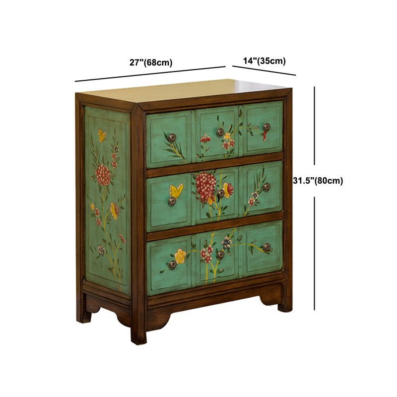 Mid-century Modern Accent Chest with Drawers, Wooden Rectangle Chest