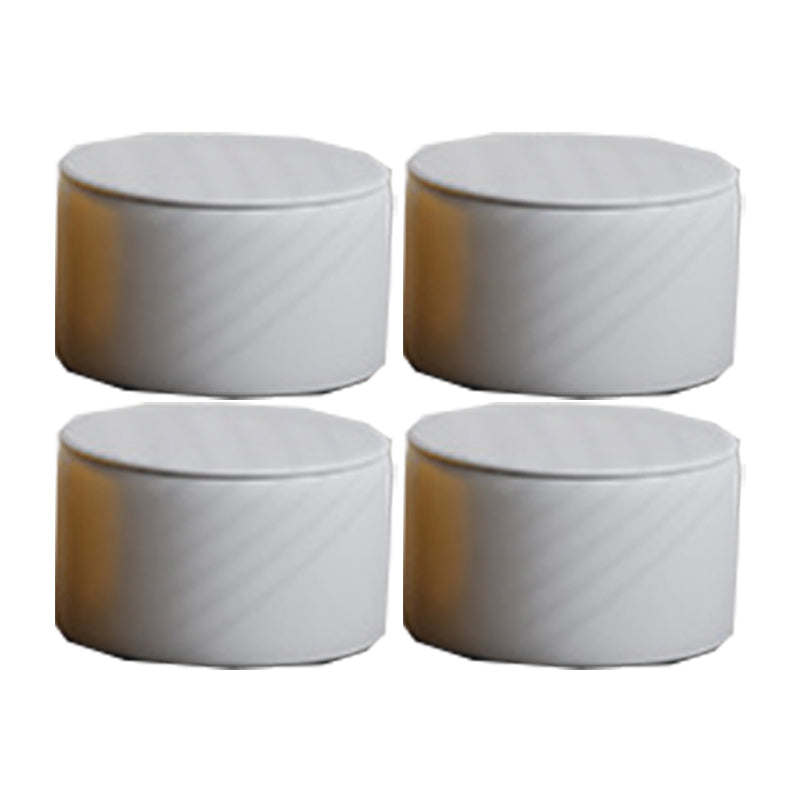 Contemporary Footstool Ottoman PU Leather Upholstered Solid Color Round Ottoman