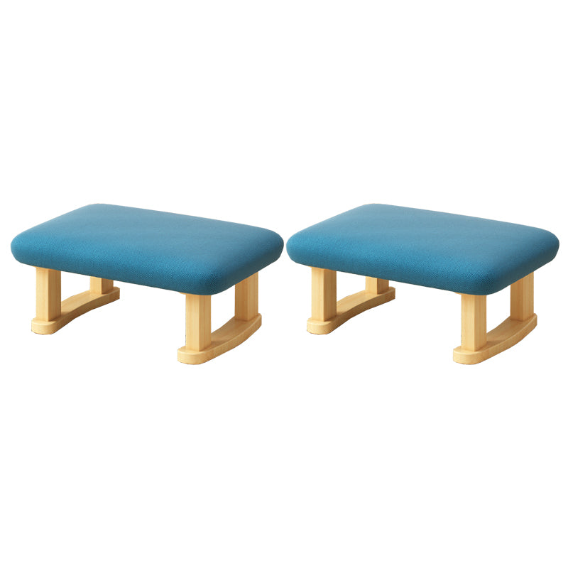 Modern Tear Resistant Ottoman Rectangle Green Cotton Blend Cube