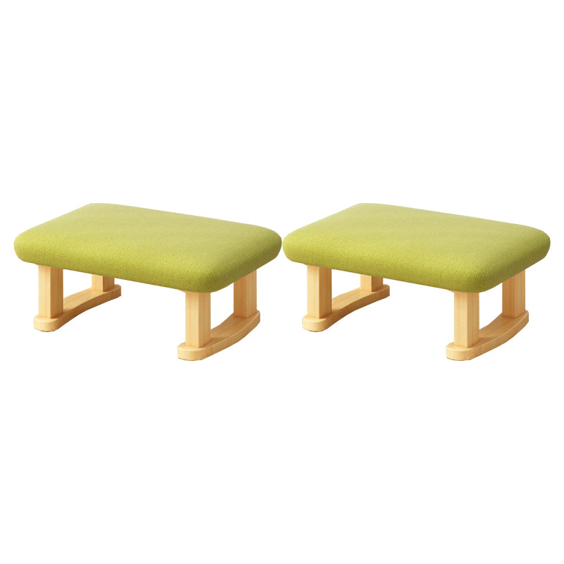 Modern Tear Resistant Ottoman Rectangle Green Cotton Blend Cube
