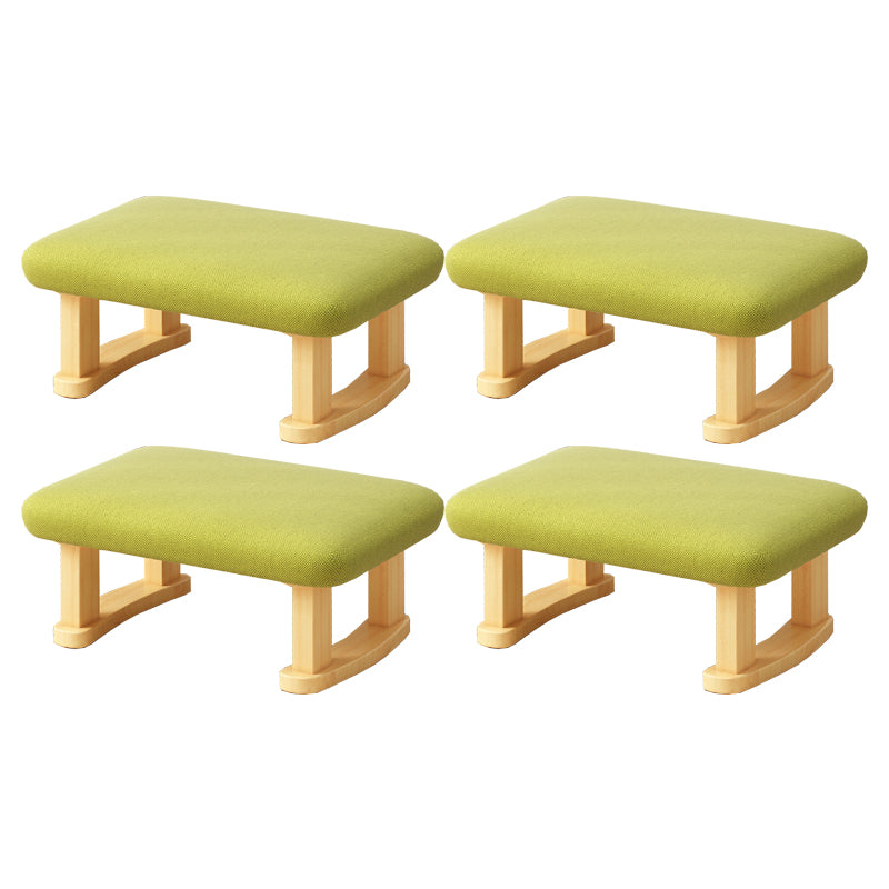 Modern Tear Resistant Ottoman Rectangle Green Cotton Blend Cube