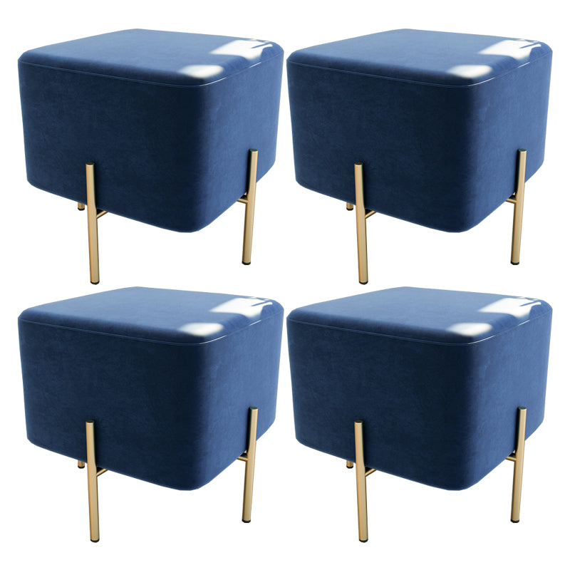 Leisure Velvet Pouf Ottoman Plain Square Water Resistant Ottoman Taverna