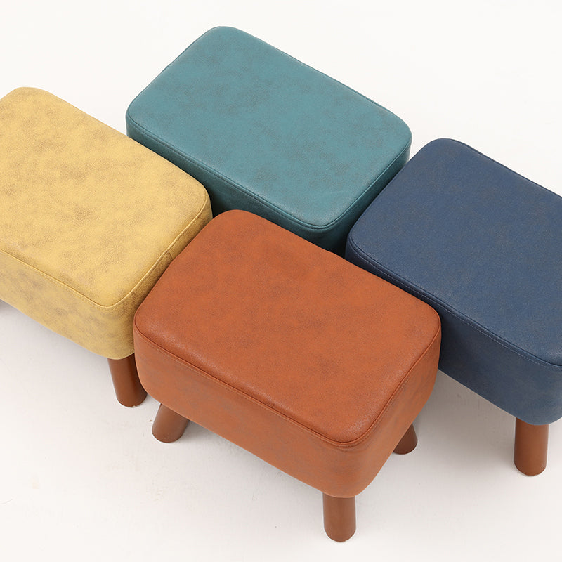 Contemporary Standard Stain Resistant Pure Color Leather Indoor Standard