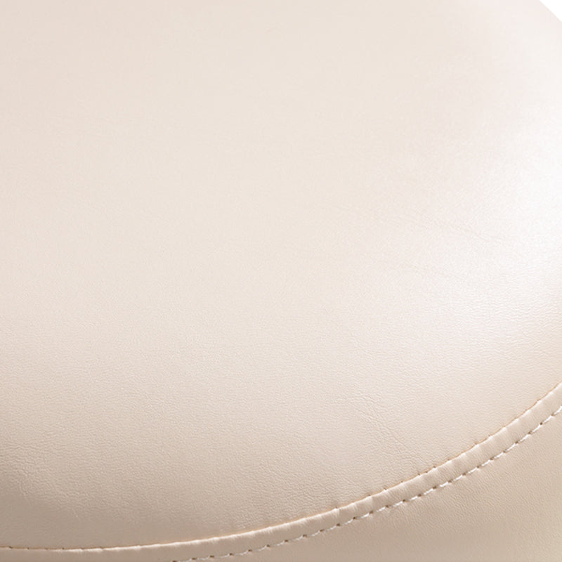 Modern Ottoman Contrast Panel Genuine Leather Indoor Round Pouf