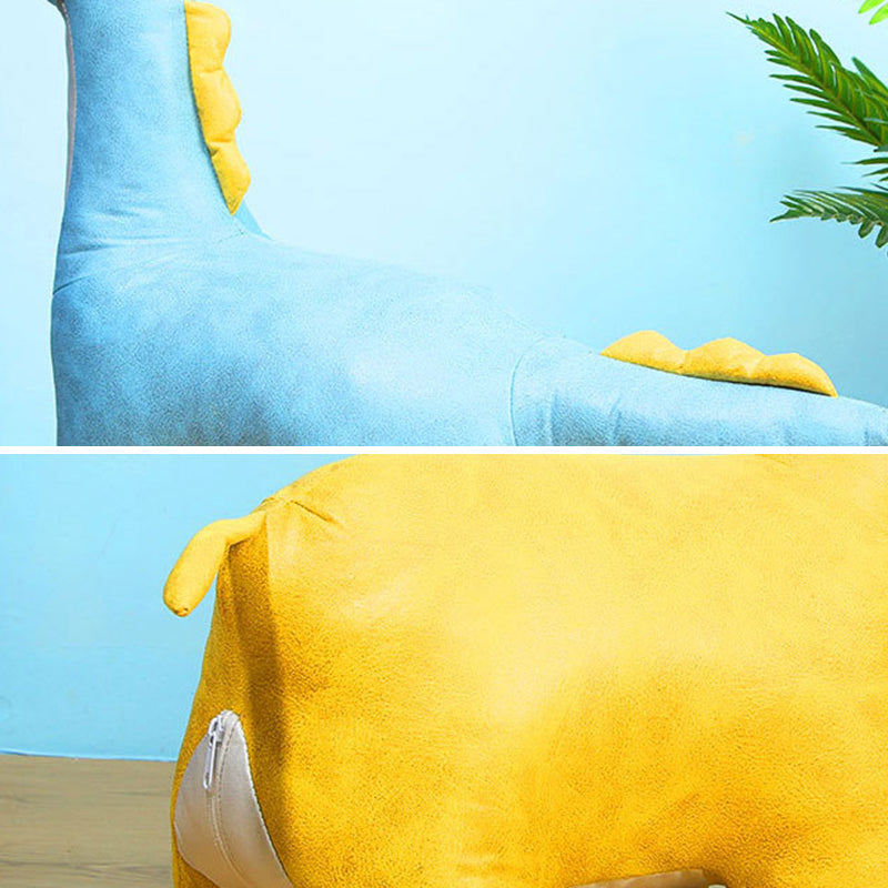 Modern Velvet Pouf Ottoman Contrast Color Donkey Shape Stain Resistant Pouf Chair