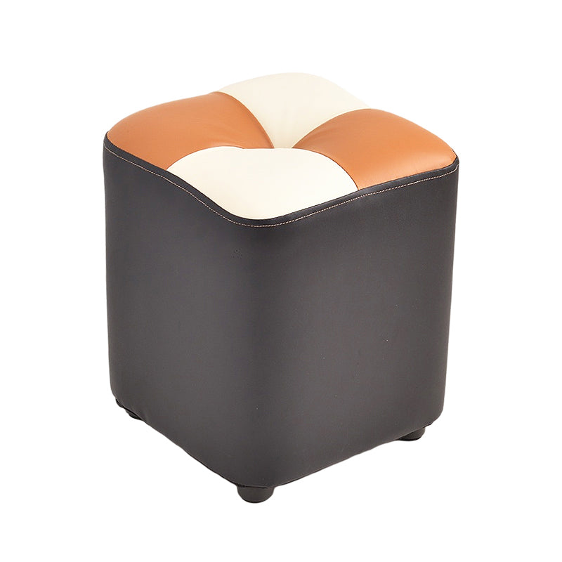Modern Yellow Cube Water Resistant Color Piece Leather Indoor Cube