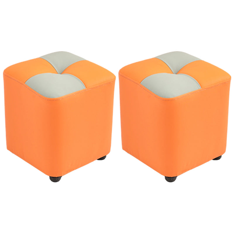 Modern Yellow Cube Water Resistant Color Piece Leather Indoor Cube