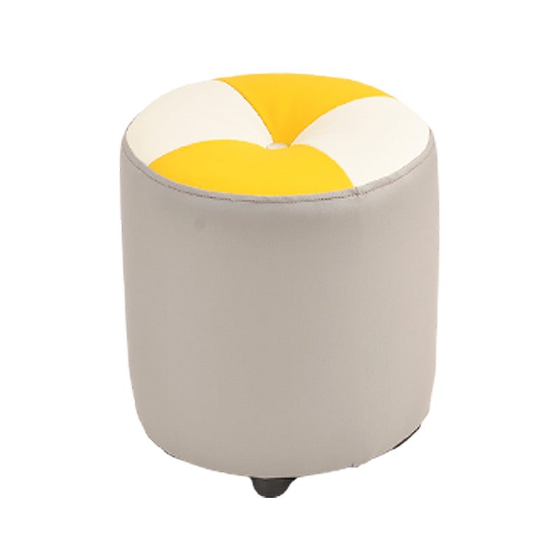 Modern Yellow Cube Water Resistant Color Piece Leather Indoor Cube