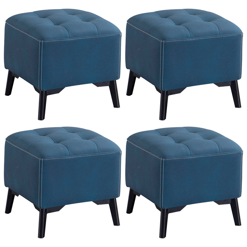 Contemporary Plain Chair Ottoman Plain Cotton Tufted Footstool Ottoman