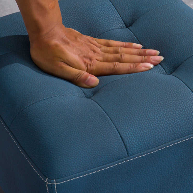 Contemporary Plain Chair Ottoman Plain Cotton Tufted Footstool Ottoman